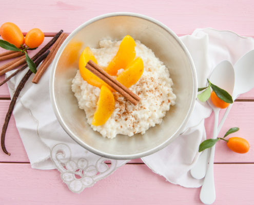 Peaches and Rice Pudding