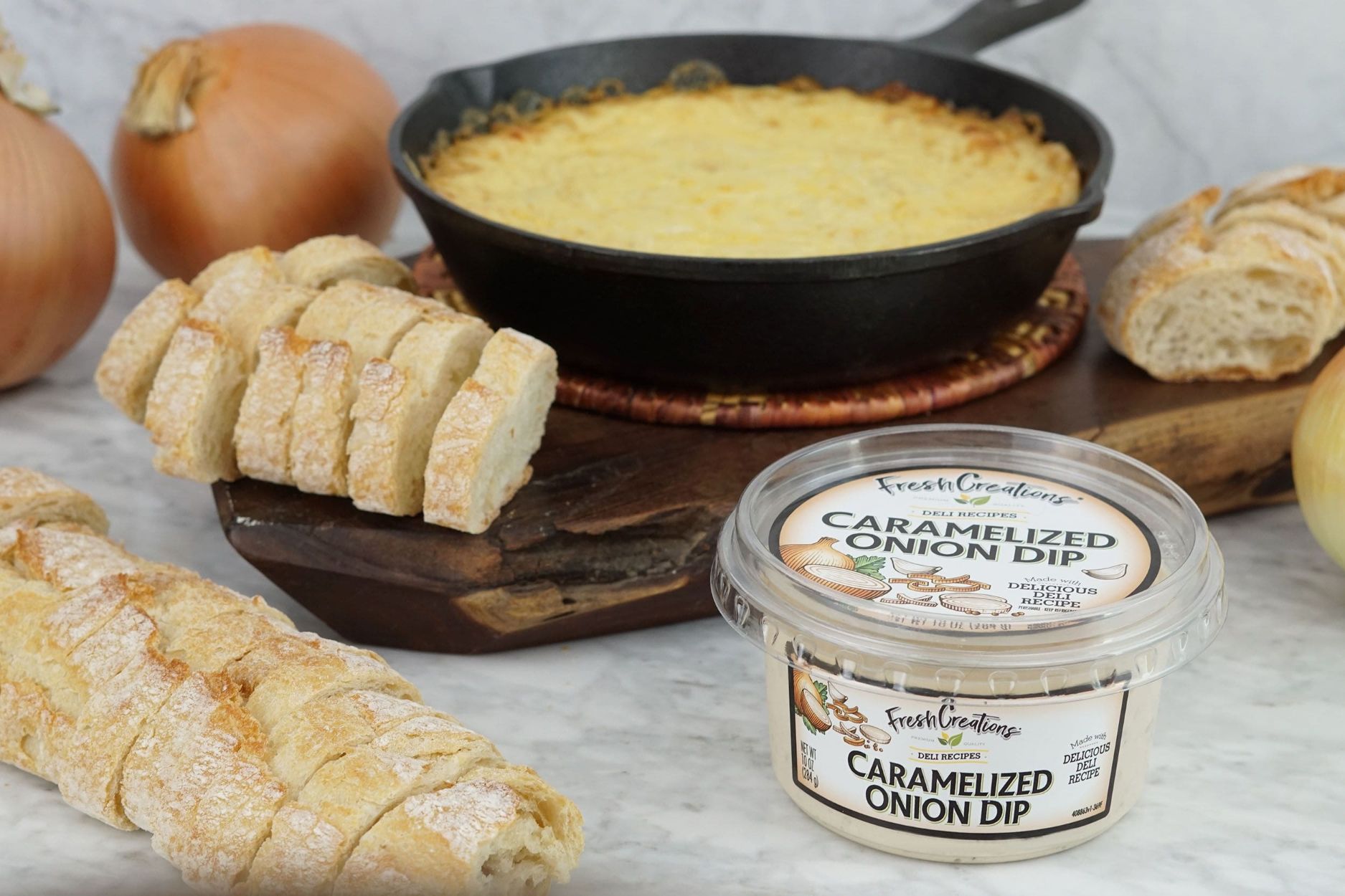 Smoked Gouda and Fresh Creations Caramelized Onion Skillet Dip Recipe